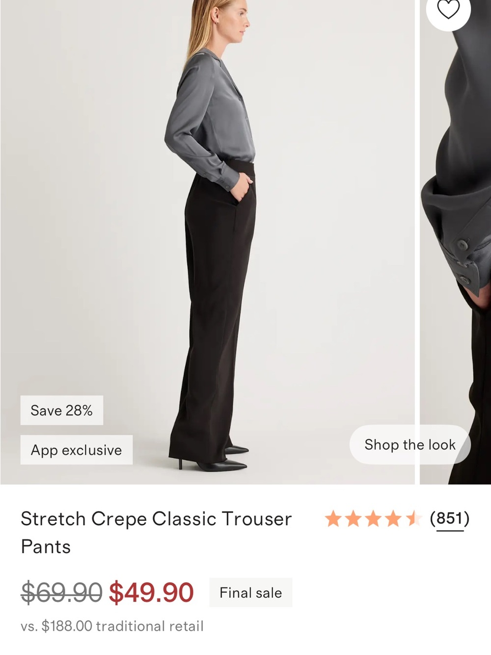 Quince Black High-Rise Stretch Crepe Trousers